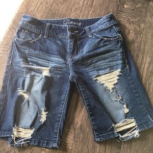 Distressed Bermuda Shorts